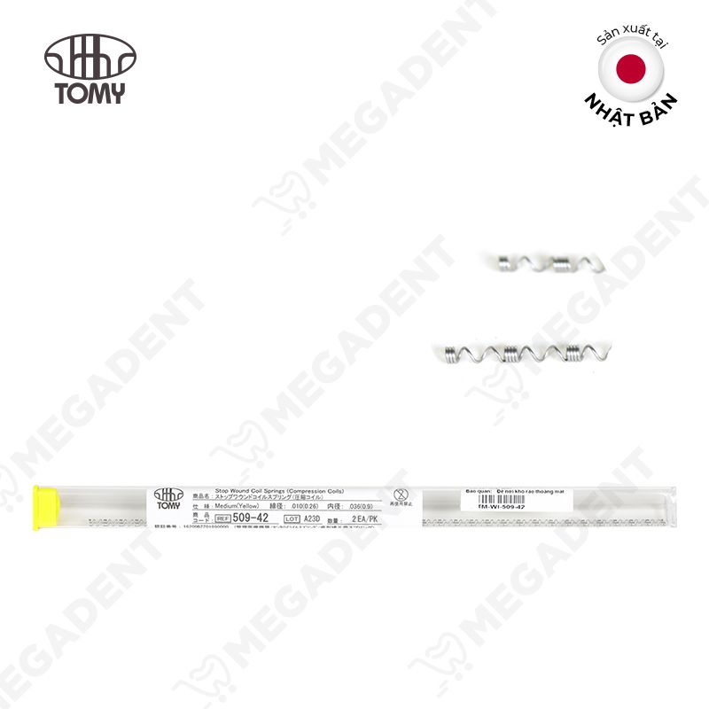 Stop Wound Coil Springs 150g - Lò xo Niti (dạng ruột gà) mở khoảng - Ống 2 sợi x 185mm