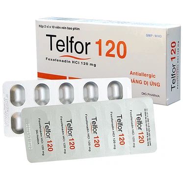  Thuốc Telfor 120 DHG điều trị các triệu chứng viêm mũi dị ứng (2 vỉ x 10 viên) 