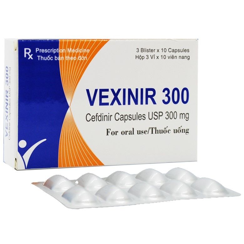 Thuốc Vexinir 300 Akums điều trị nhiễm khuẩn do vi khuẩn (3 vỉ x 10 viên)
