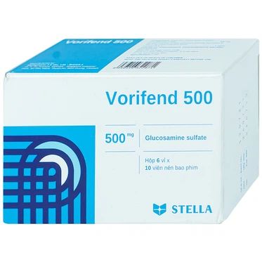  Thuốc Vorifend 500 Stella giảm triệu chứng của thoái hoá khớp gối (6 vỉ x 10 viên) 