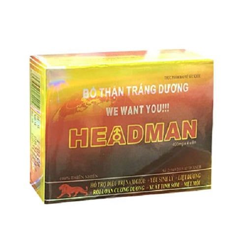 Headman Hỗ Trợ Bổ Thận Tăng Cường Sinh Lý Nam Hộp 4 Viên
