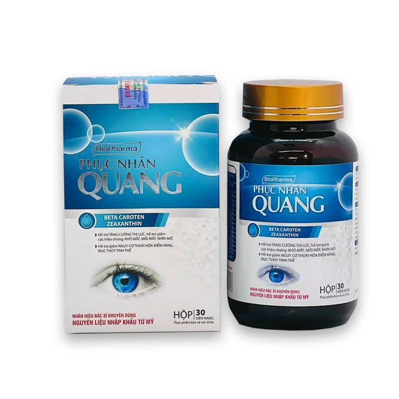 Phục Nhãn Quang Viên Uống Hỗ Trợ Tăng Cường Thị Lực Hộp 30 Viên