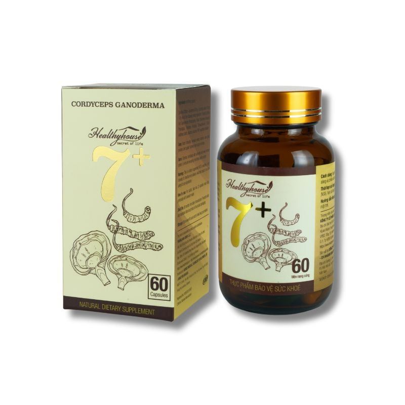 Đông Trùng Linh Chi 7+ Hỗ Trợ Nâng Cao Sức Khỏe & Thể Chất Hộp 60 Viên