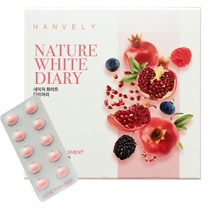 Hanvely Nature White Diary - Viên Uống Hỗ Trợ Cải Thiện Thâm Sạm & Dưỡng Sáng Da
