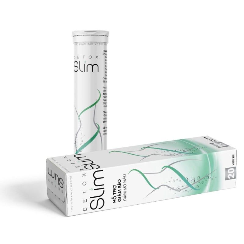 Detox Slim - Viên Sủi Hỗ Trợ Giảm Cân & Ngừa Máu Nhiễm Mỡ( Hộp 10 viên)