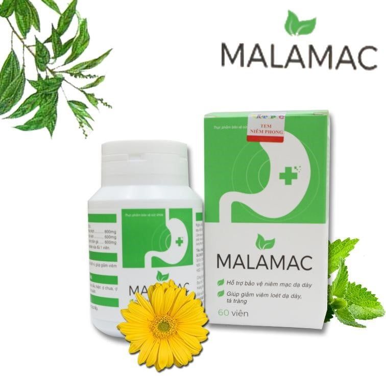 Malamac - Viên Uống Hỗ Trợ Điều Trị Viêm Loét, Trào Ngược Dạ Dày
