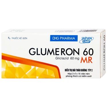  Thuốc Glumeron 60 MR DHG điều trị đái tháo đường tuýp 2 (2 vỉ x 15 viên) 