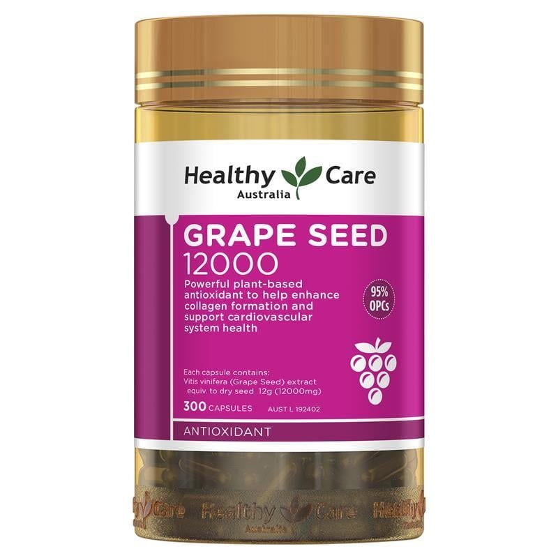 Viên Uống Healthy Care Grape Seed Extract - Tinh Chất Nho Hỗ Trợ Tuần Hoàn Máu & Bảo Vệ Tim Mạch