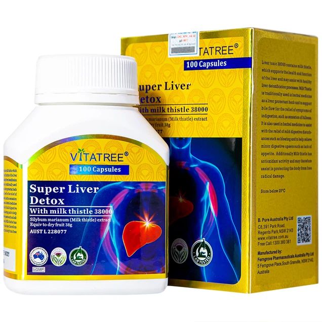 Vitatree Super Liver Detox With Milk Thistle 38000 - Viên Uống Cải Thiện Chức Năng Gan