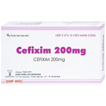  Thuốc Cefixim 200mg Cophavina điều trị nhiễm khuẩn (2 vỉ x 10 viên) 