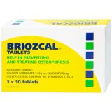  Thuốc Briozcal Bridge Healthcare dự phòng và điều trị thiếu hụt calci, vitamin D3 (3 vỉ x 10 viên) 