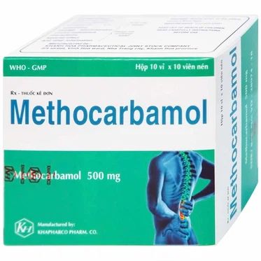  Viên nén Methocarbamol 500mg Khapharco điều trị ngắn hạn cơn đau, co thắt cơ, bong gân (10 vỉ x 10 viên) 