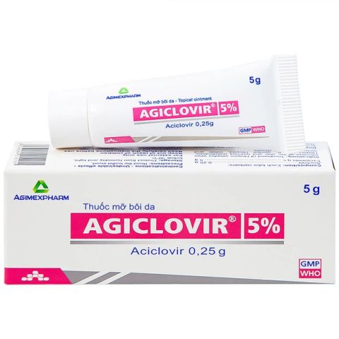  Thuốc mỡ bôi da Agiclovir 5% Agimexpharm điều trị nhiễm Herpes simplex, Herpes zoster, Herpes sinh dục (5g) 