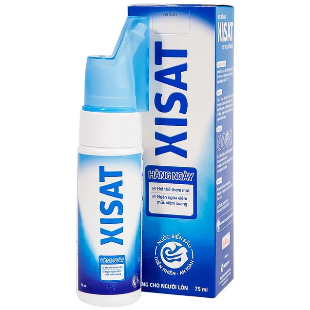 Xịt mũi nước biển sâu Xisat 75ml xịt sạch thông mũi dùng cho người lớn