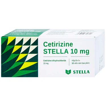  Thuốc Cetirizine Stella 10mg giảm viêm mũi dị ứng, mày đay (5 vỉ x 10 viên) 