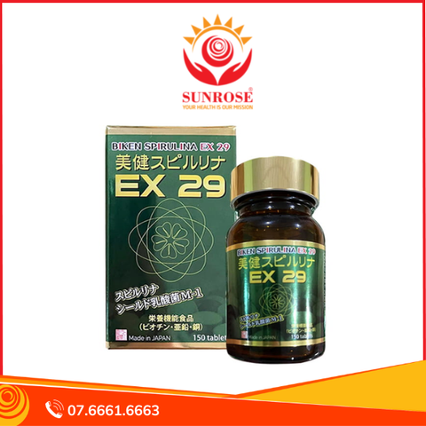  BIKEN SPIRULINA EX 29 viên uống Tpbvsk - Tăng hệ miễn dịch, Chuẩn Nhật Bản, Hộp 150 viên 