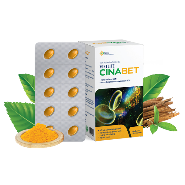 Viên Uống Cinabet - Hỗ Trợ Cân Bằng Đường Huyết & Hạ Cholesterol