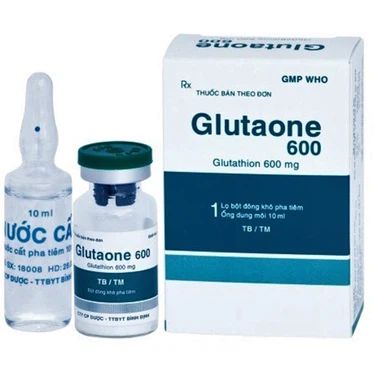  Bột pha tiêm Glutaone 600 Bidiphar hỗ trợ điều trị ngộ độc thủy ngân (1 ống dung môi x 10ml) 