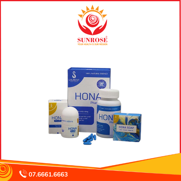 Hona Plus - Bộ Sản Phẩm Hỗ Trợ Điều Trị Hôi Nách & Ngăn Ngừa Mùi Cơ Thể, Tặng Kèm Xà Bông Thảo Dược(