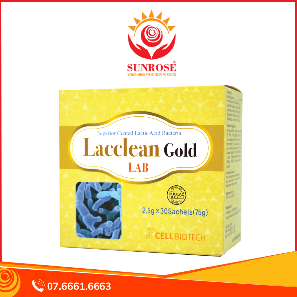  LACCLEAN GOLD bột uống Tpbvsk - Giúp giảm rối loạn tiêu hoá, Hàng chuẩn Hàn Quốc, Hộp 30 gói 