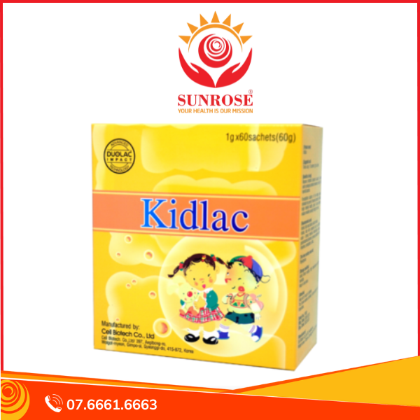  KIDLAC bột uống Tpbvsk - Men vi sinh hỗ trợ tiêu hóa cho trẻ, Hàng chuẩn Hàn Quốc, Hộp 0 gói 