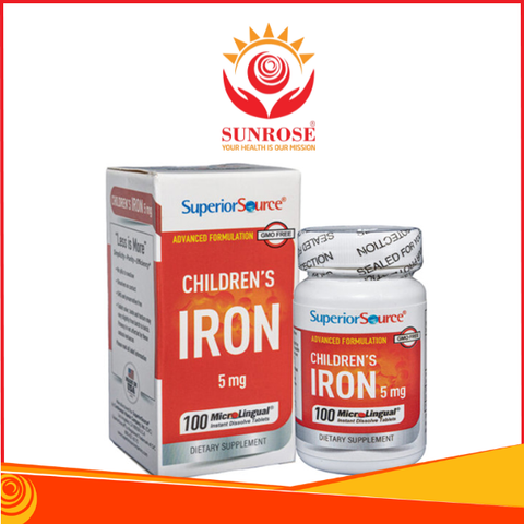  CHILDREN’S IRON 5mg viên uống TPBVSK Bổ sung sắt giúp tăng cường huyết sắc tố Hàng chuẩn USA  Hộp 60 viên 