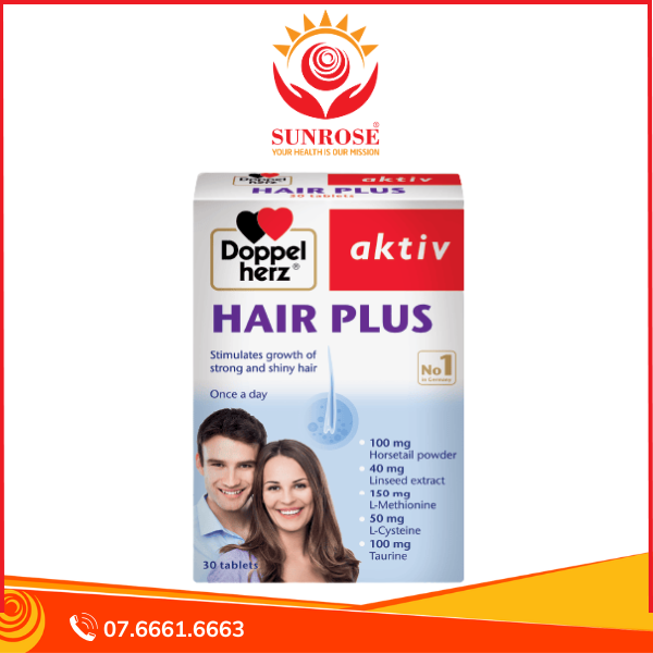 Hair Plus - Hỗ trợ tóc chắc khỏe, bóng đẹp - Hộp 30 viên