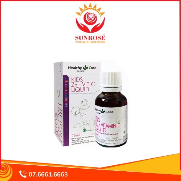 Healthy Care Kids Zinc Vitamin C Liquid - Sản Phẩm Hỗ Trợ Phát Triển Thể Chất Trẻ Nhỏ(Lọ 25ml)