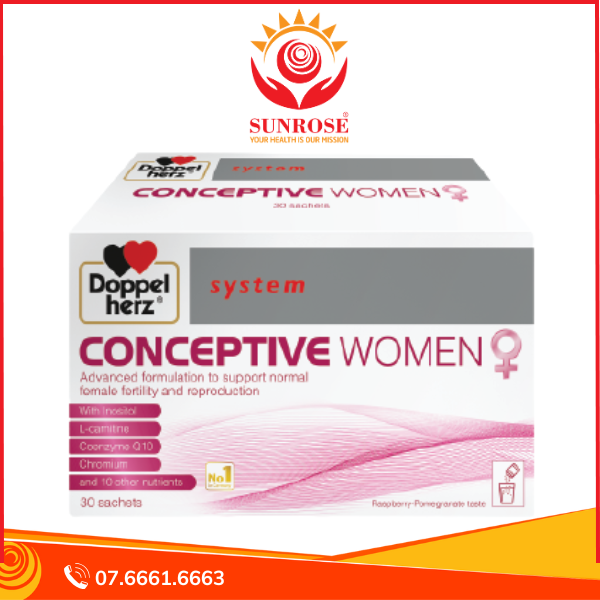 Conceptive Women - Hỗ trợ tăng cường sức khỏe cho phụ nữ mong muốn có con - Hộp 30 gói