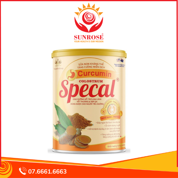 SPECAL CURCUMIN - Sữa non kháng thể hỗ trợ làm lành vết thương và đẹp da, Hộp 400g