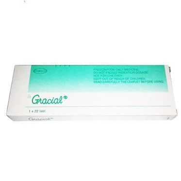  Thuốc Gracial Organon dùng để tránh thai và điều trị mụn trứng cá (1 vỉ x 22 viên) 