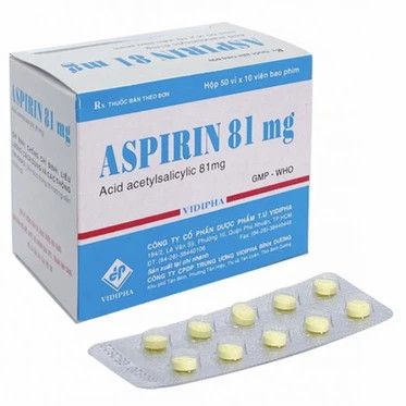  Thuốc Aspirin 81mg Vidipha phòng ngừa nhồi máu cơ tim, đột quỵ (50 vỉ x 10 viên) 