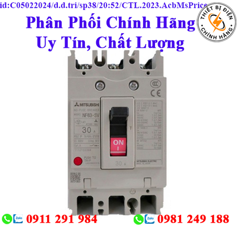 2CJ208A000004 CẦU DAO TỰ ĐỘNG DẠNG KHỐI MITSUBISHI NF125-HEV 3P 63-125A