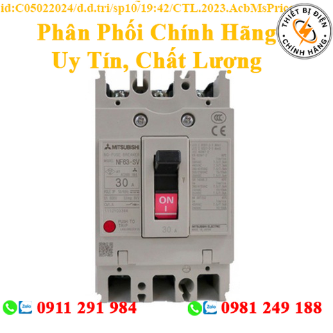 2CJ342A00000H CẦU DAO TỰ ĐỘNG DẠNG KHỐI MITSUBISHI NF125-SGV 3P 45-63A