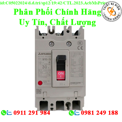 2CJ343A00000K CẦU DAO TỰ ĐỘNG DẠNG KHỐI MITSUBISHI NF125-SGV 3P 56-80A