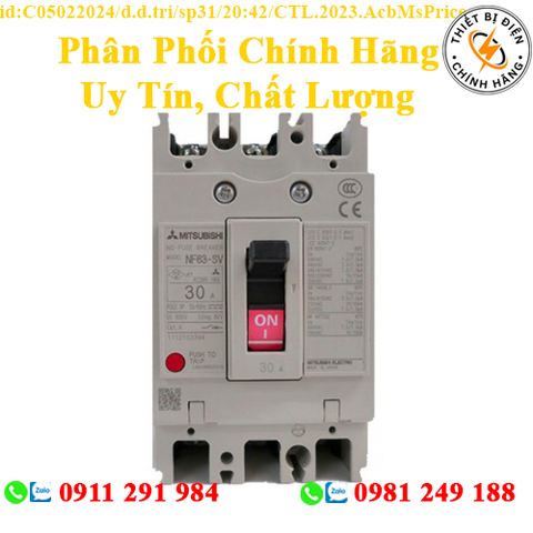 2CJ106A000001 CẦU DAO TỰ ĐỘNG DẠNG KHỐI MITSUBISHI  NF125-SEV 3P 16-32A