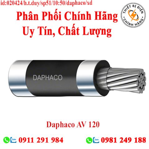 Daphaco AV 120 : Cáp điện lực hạ thế 1 lõi, ruột nhôm 0,6/1 kV