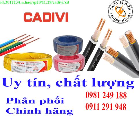 Dây cáp điện Cadivi các loại giá rẻ, chất lượng, bảo hành chính hãng