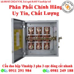 Cầu dao hộp Vinakip 3 pha 3 cực đóng cắt nhanh