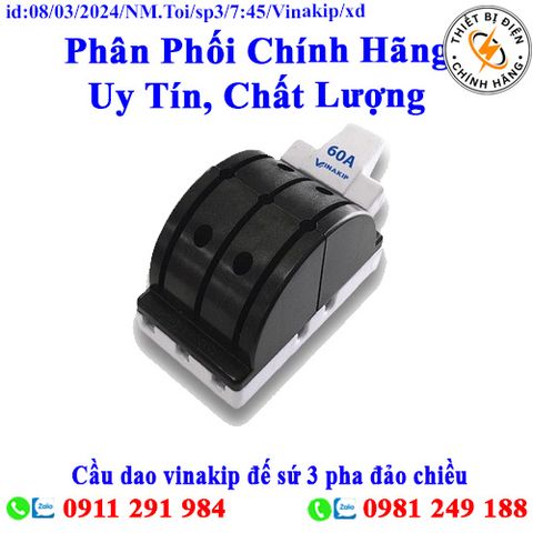 Cầu dao vinakip đế sứ 3 pha đảo chiều 30A-100A