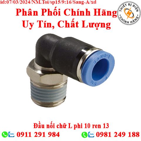 Đầu nối chữ L phi 10 ren 13 Sang-A GPL1002