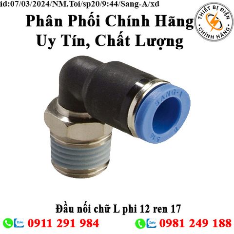 Đầu nối chữ L phi 12 ren 17 Sang-A GPL1203