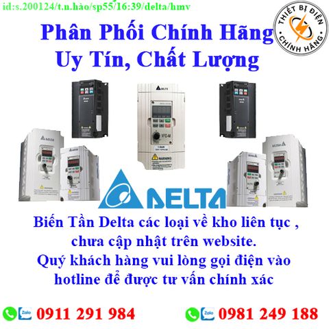 Biến Tần Delta các loại về kho nhiều, chưa cập nhật lên website, liên hệ hotline để biết thêm chi tiết