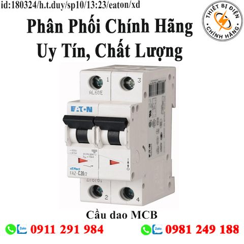 Cầu dao MCB FAZ-C20/2 Eaton