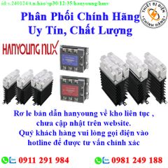 Rơ le bán dẫn Hanyoung về kho nhiều, chưa cập nhật lên website, liên hệ hotline để biết thêm chi tiết