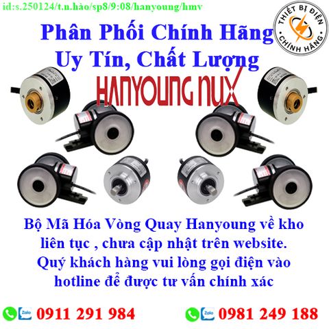 Bộ Mã Hóa Vòng Quay Hanyoung các loại về kho nhiều, chưa cập nhật lên website, liên hệ hotline để biết thêm chi tiết