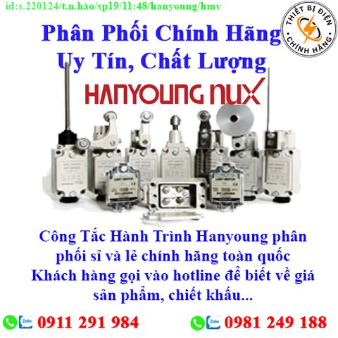 Công Tắc Hành Trình Hanyoung về kho nhiều, chưa cập nhật hết sản phẩm, giá, chính sách khuyến mãi, chiết khấu, vui lòng liên hệ để biết thêm chi tiết