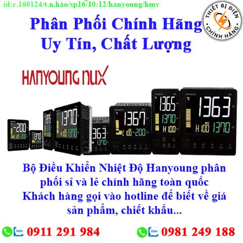 Bộ Điều Khiển Nhiệt Độ Hanyoung chưa cập nhật hết sản phẩm, giá, chính sách khuyến mãi, chiết khấu, vui lòng liên hệ để biết thêm chi tiết