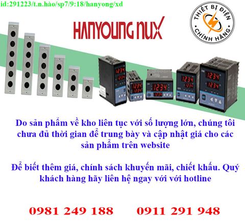 Thiét bị điện Hanyong về kho nhiều, chưa cập nhật lên website, liên hệ hotline để biết thêm chi tiết