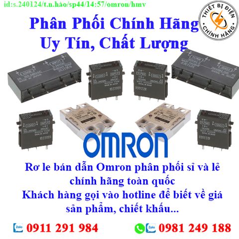 Rơ le bán dẫn Omron về kho nhiều, chưa cập nhật hết sản phẩm, giá, chính sách khuyến mãi, chiết khấu, vui lòng liên hệ để biết thêm chi tiết